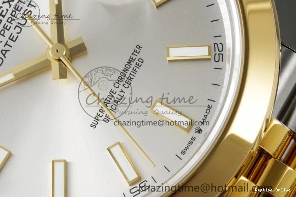 1226 Vibrant DateJust 41 SS YG Polished Bezel KING 1:1 Best Edition 904L Steel Silver Dial on Jubilee Bracelet VR 2224